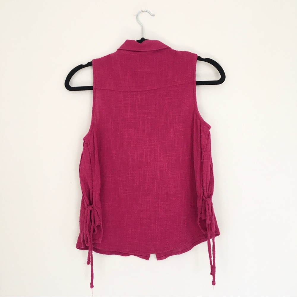 Universal Thread Pink Collared Button Down Tank S - image 7